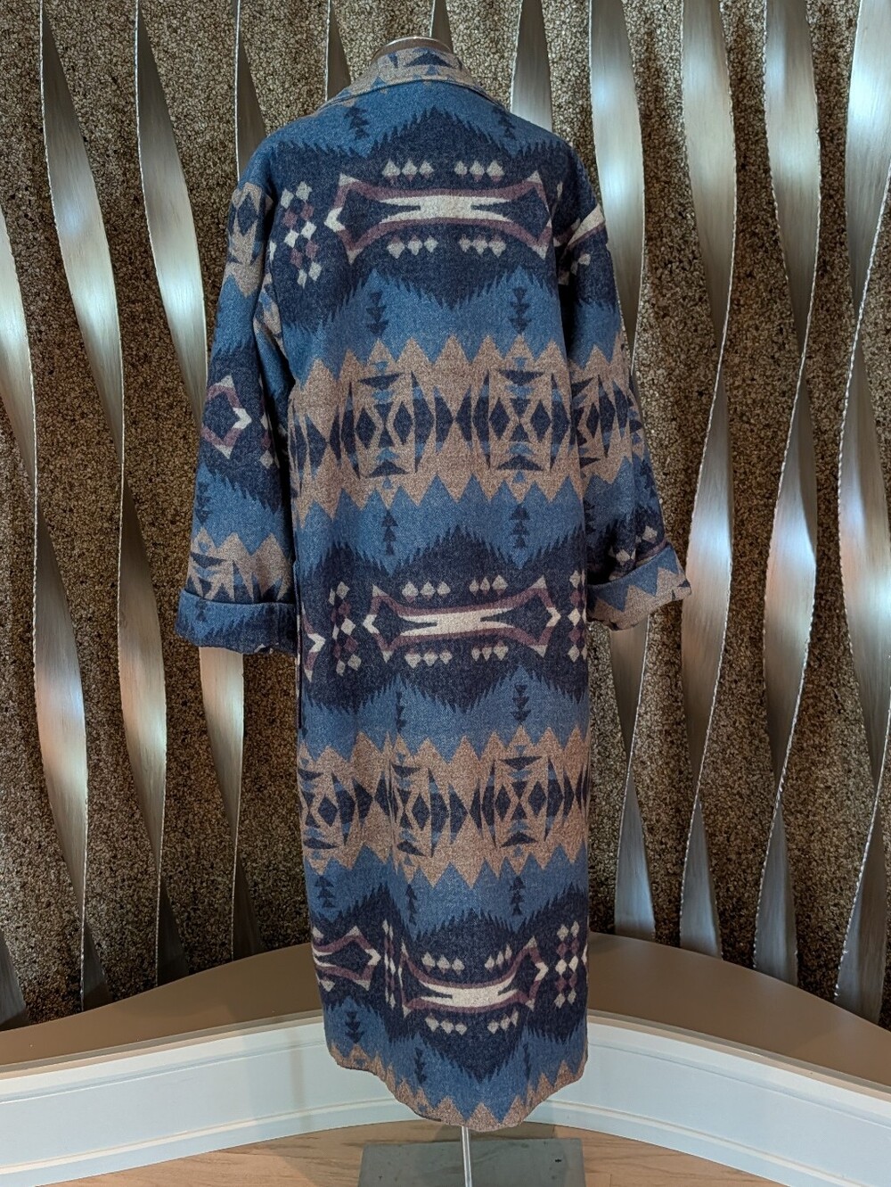 vintage TASHA POLIZZI blanket coat western M - Picture 8 of 13